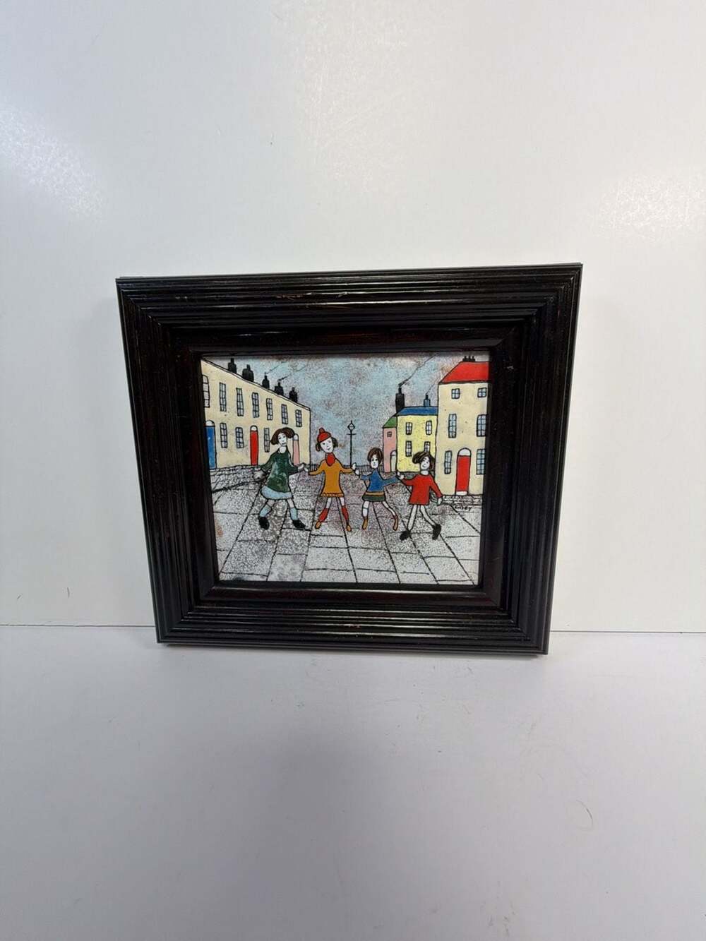 Vintage Handcrafted Enamel Art tile from London